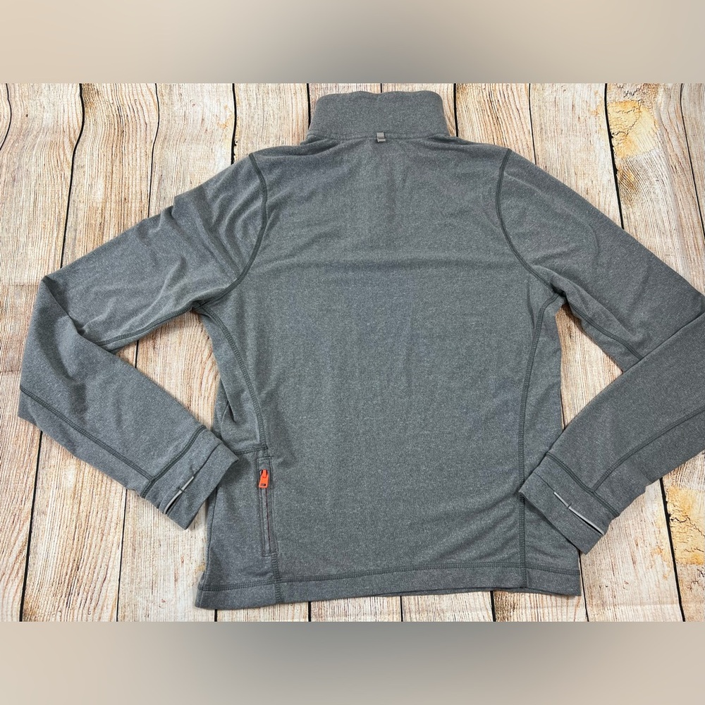 Womens Hollister Sport 1/4 Zip Pullover Shirt Grey Orange Longsleeve Size XL - Picture 2 of 9